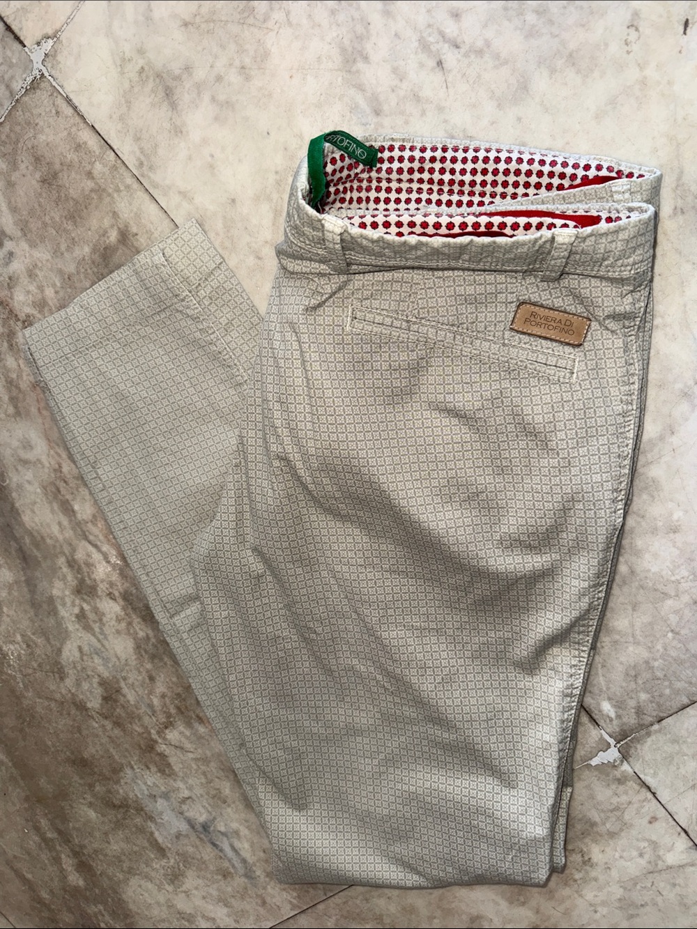 Men’s Tan Patterned Chinos by